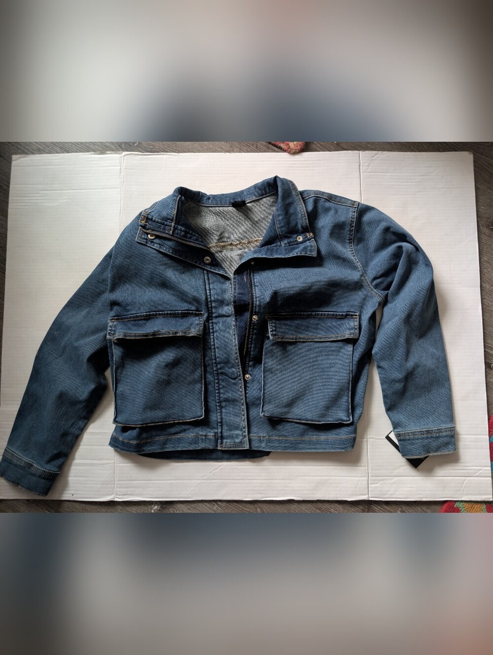 Men's Dark Blue Denim Utility Jacket